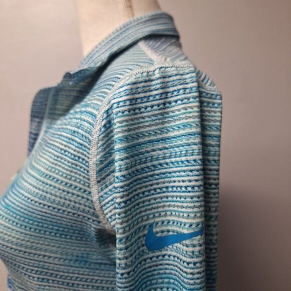 Nike Dri‎ Fit Athletic Top Tight Blue Running Womens Medium Long Sleeve Thumb - Picture 4 of 8